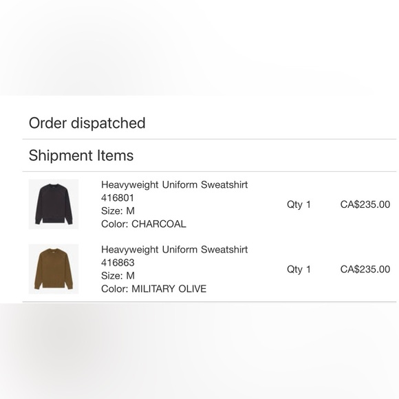 Aimé Leon Dore - Heavyweight Uniform Sweatshirt - Size M - “Charcoal” Like new - Picture 6 of 6